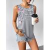 image:imageZeagoo Womens Summer Tank Tops Sleeveless Loose Fit Tunic Blouses Dressy Casual Pleated Front Scoop Neck Boho ShirtsHf36