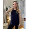 image:imageZeagoo Womens Summer Tank Tops Sleeveless Loose Fit Tunic Blouses Dressy Casual Pleated Front Scoop Neck Boho ShirtsNavy Blue
