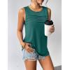 image:imageZeagoo Womens Summer Tank Tops Sleeveless Loose Fit Tunic Blouses Dressy Casual Pleated Front Scoop Neck Boho ShirtsPeacock Blue