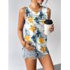 image:imageZeagoo Womens Summer Tank Tops Sleeveless Loose Fit Tunic Blouses Dressy Casual Pleated Front Scoop Neck Boho ShirtsTie Dye Flower