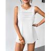image:imageZeagoo Womens Summer Tank Tops Sleeveless Loose Fit Tunic Blouses Dressy Casual Pleated Front Scoop Neck Boho ShirtsWhite