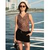 image:imageZeagoo Womens Tank Tops 2026 Summer Sleeveless Loose Fit Tops V Neck Pleated Trendy Fashion Business Casual ShirtsAn136 Leopard