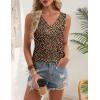 image:imageZeagoo Womens Tank Tops 2026 Summer Sleeveless Loose Fit Tops V Neck Pleated Trendy Fashion Business Casual ShirtsAn136 Leopard