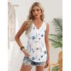 image:imageZeagoo Womens Tank Tops 2026 Summer Sleeveless Loose Fit Tops V Neck Pleated Trendy Fashion Business Casual ShirtsBf290 Floral