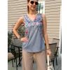 image:imageZeagoo Womens Tank Tops 2026 Summer Sleeveless Loose Fit Tops V Neck Pleated Trendy Fashion Business Casual ShirtsHf36 Flower