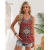 image:imageZeagoo Womens Tank Tops 2026 Summer Sleeveless Loose Fit Tops V Neck Pleated Trendy Fashion Business Casual ShirtsMz870 Floral