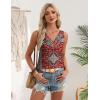 image:imageZeagoo Womens Tank Tops 2026 Summer Sleeveless Loose Fit Tops V Neck Pleated Trendy Fashion Business Casual ShirtsMz870 Floral
