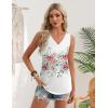 image:imageZeagoo Womens Tank Tops 2026 Summer Sleeveless Loose Fit Tops V Neck Pleated Trendy Fashion Business Casual ShirtsWf67 Flower