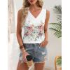 image:imageZeagoo Womens Tank Tops 2026 Summer Sleeveless Loose Fit Tops V Neck Pleated Trendy Fashion Business Casual ShirtsWf67 Flower