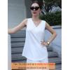 image:imageZeagoo Womens Tank Tops 2026 Summer Sleeveless Loose Fit Tops V Neck Pleated Trendy Fashion Business Casual ShirtsWhite