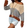 Cream Grey Orange Colorblock