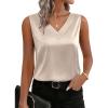 image:imageZeagoo Satin Blouse for Women Summer Tank Tops Dressy Casual Silk Camisoles Sleeveless ShirtsChampagne