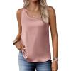 image:imageZeagoo Silk Satin Tank Tops for Women Scoop Neck Sleeveless Camisole Tops 2026 Summer Basic BlousesMauve Pink