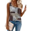 image:imageZeagoo Tank Top for Women Summer Loose Fit Casual Flowy Sleeveless Tops Trendy Scoop Neck Basic Shirts Tee 2026Jh609color Block Brown