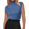 image:imageZeagoo Womens 2026 Mock Turtle Neck Sweater Vest Sleeveless Knit Pullover Tank Tops Casual Trendy Slim Fitted TopsNavy Blue