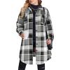 image:imageZeagoo Womens Plus Size Flannel Plaid Button Down Shirts Long Sleeve Lounge Lapel Tartan Shacket Jacket Long Coats 2024Black