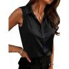 image:imageZeagoo Womens Satin Blouse Sleeveless Silk Tank Tops Button Down Shirts Business Casual Outfits 2026Black
