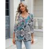 image:imageZeagoo 34 Length Sleeve Womens Tops Casual V Neck Shirts Soft Basic Tees Business Work BlousesBlue Paisley