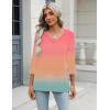 image:imageZeagoo 34 Length Sleeve Womens Tops Casual V Neck Shirts Soft Basic Tees Business Work BlousesMulticoloured