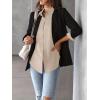 image:imageZeagoo Womens Button Down Shirt Long Sleeve Blouse Business Work Tops Dressy Casual Floral Printed Outfits with PocketBbeige