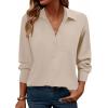 image:imageZeagoo Womens Button Down Shirt Long Sleeve Blouse Business Work Tops Dressy Casual Floral Printed Outfits with PocketBbeige