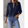 image:imageZeagoo Womens Button Down Shirt Long Sleeve Blouse Business Work Tops Dressy Casual Floral Printed Outfits with PocketBblue