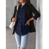 image:imageZeagoo Womens Button Down Shirt Long Sleeve Blouse Business Work Tops Dressy Casual Floral Printed Outfits with PocketBblue