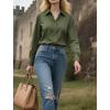 image:imageZeagoo Womens Button Down Shirt Long Sleeve Blouse Business Work Tops Dressy Casual Floral Printed Outfits with PocketBgreen