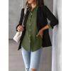 image:imageZeagoo Womens Button Down Shirt Long Sleeve Blouse Business Work Tops Dressy Casual Floral Printed Outfits with PocketBgreen