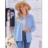 image:imageZeagoo Womens Button Down Shirt Long Sleeve Blouse Business Work Tops Dressy Casual Floral Printed Outfits with PocketBlight Blue