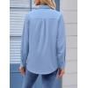 image:imageZeagoo Womens Button Down Shirt Long Sleeve Blouse Business Work Tops Dressy Casual Floral Printed Outfits with PocketBlight Blue