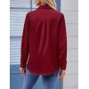 image:imageZeagoo Womens Button Down Shirt Long Sleeve Blouse Business Work Tops Dressy Casual Floral Printed Outfits with PocketBwine Red