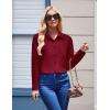 image:imageZeagoo Womens Button Down Shirt Long Sleeve Blouse Business Work Tops Dressy Casual Floral Printed Outfits with PocketBwine Red