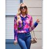 image:imageZeagoo Womens Button Down Shirt Long Sleeve Blouse Business Work Tops Dressy Casual Floral Printed Outfits with PocketDcx174