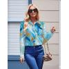 image:imageZeagoo Womens Button Down Shirt Long Sleeve Blouse Business Work Tops Dressy Casual Floral Printed Outfits with PocketDcx274