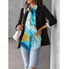image:imageZeagoo Womens Button Down Shirt Long Sleeve Blouse Business Work Tops Dressy Casual Floral Printed Outfits with PocketDcx274