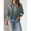 image:imageZeagoo Womens Button Down Shirt Long Sleeve Blouse Business Work Tops Dressy Casual Floral Printed Outfits with PocketLwf71
