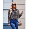 image:imageZeagoo Womens Button Down Shirt Long Sleeve Blouse Business Work Tops Dressy Casual Floral Printed Outfits with PocketMz869