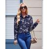image:imageZeagoo Womens Button Down Shirt Long Sleeve Blouse Business Work Tops Dressy Casual Floral Printed Outfits with PocketSf180
