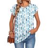 image:imageZeagoo Womens Tops Summer Casual Cap Sleeve Tshirts Shirts Business Dressy Spring Fashion Outfits Trendy ClothesBlue and White
