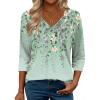 image:imageZeagoo 34 Length Sleeve Womens Tops Casual V Neck Shirts Soft Basic Tees Business Work BlousesSpring Bird