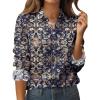 image:imageZeagoo Womens Button Down Shirt Long Sleeve Blouse Business Work Tops Dressy Casual Floral Printed Outfits with PocketMz869