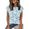 image:imageZeagoo Womens Tops Summer Casual Cap Sleeve Tshirts Shirts Business Dressy Spring Fashion Outfits Trendy ClothesBlue and White