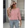 image:imageZeagoo 34 Length Sleeve Women Tops Crew Neck Blouses Dressy Casual Summer T Shirts Loose Fit Business Work ClothesAn18pink Love