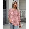 image:imageZeagoo 34 Length Sleeve Women Tops Crew Neck Blouses Dressy Casual Summer T Shirts Loose Fit Business Work ClothesAn18pink Love