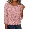 image:imageZeagoo 34 Length Sleeve Women Tops Crew Neck Blouses Dressy Casual Summer T Shirts Loose Fit Business Work ClothesAn18pink Love