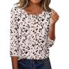 image:imageZeagoo 34 Length Sleeve Women Tops Crew Neck Blouses Dressy Casual Summer T Shirts Loose Fit Business Work ClothesAn443apricot