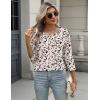 image:imageZeagoo 34 Length Sleeve Women Tops Crew Neck Blouses Dressy Casual Summer T Shirts Loose Fit Business Work ClothesAn443apricot