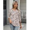 image:imageZeagoo 34 Length Sleeve Women Tops Crew Neck Blouses Dressy Casual Summer T Shirts Loose Fit Business Work ClothesAn443apricot