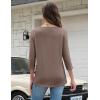 image:imageZeagoo 34 Length Sleeve Women Tops Crew Neck Blouses Dressy Casual Summer T Shirts Loose Fit Business Work ClothesBrown